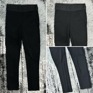 ZARA BASIC Collection Women's Black Moto Stretch Pull-On Legging Size Large